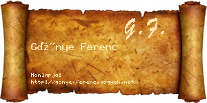 Gönye Ferenc névjegykártya