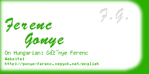 ferenc gonye business card